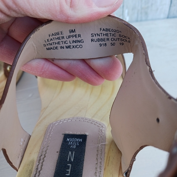 Steven By Steve Madden Womens Leather Platform Fabee Clog Sandals Cognac Size 9 - Picture 6 of 8